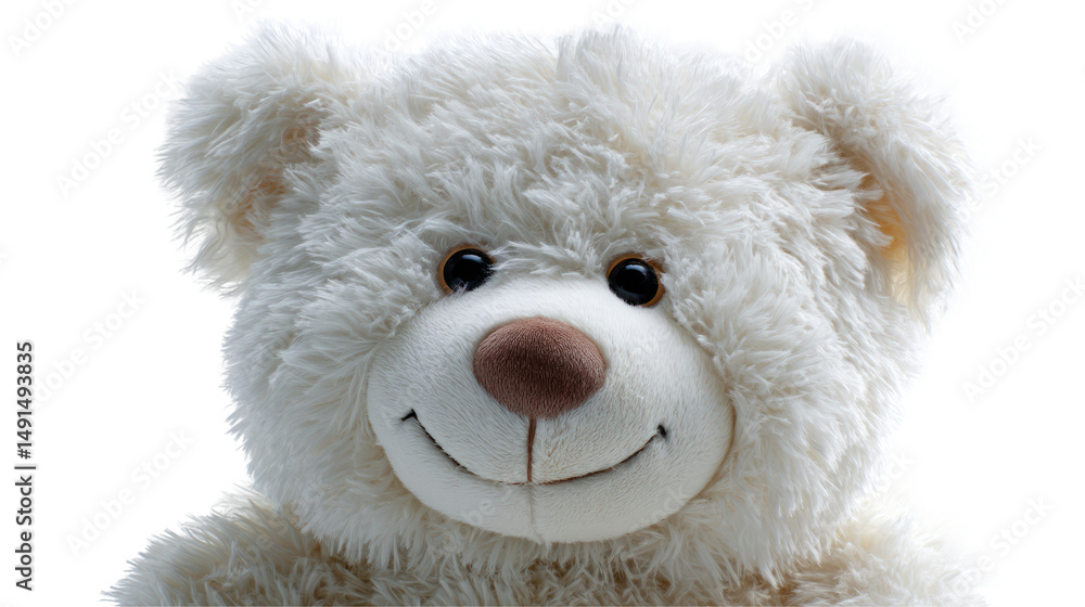Soft White Teddy Bear with a Gentle Smile on Transparent Background
Soft White Teddy Bear with a Gentle Smile on Transparent Background