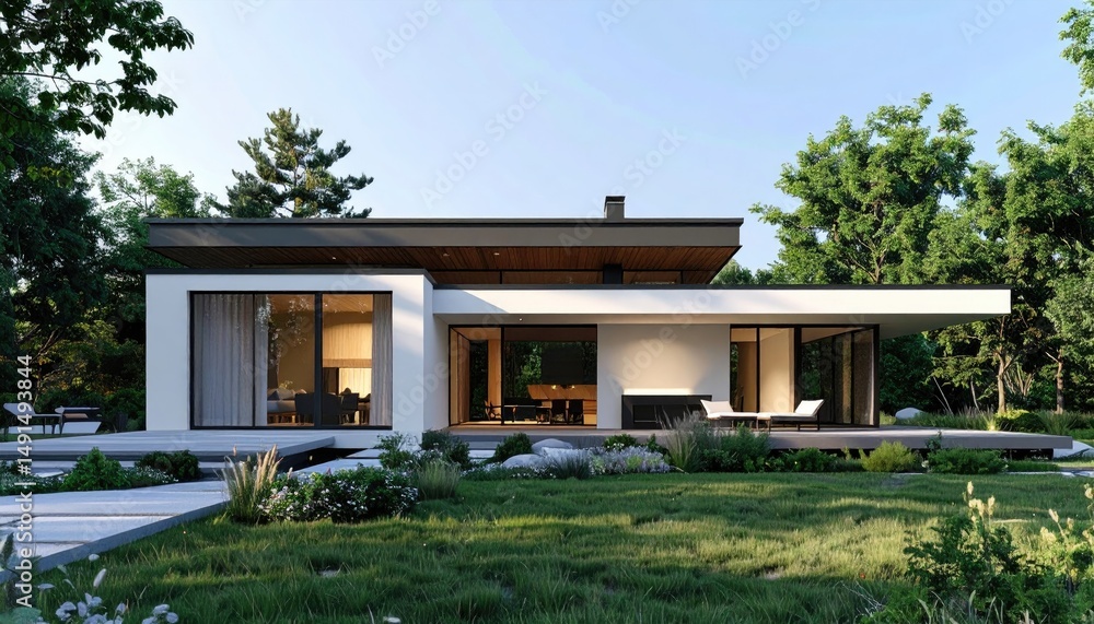 Modern Cubic House in Nature Minimalist Dream Home. Modern Cubic House in Nature Minimalist Dream Home.