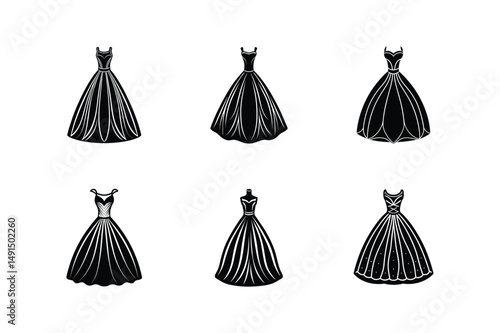 wedding dress sketch icon silhouette vector illustration