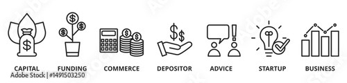 Angel investor vector icons. Business angel. Informal investor. Investment. Founder.

