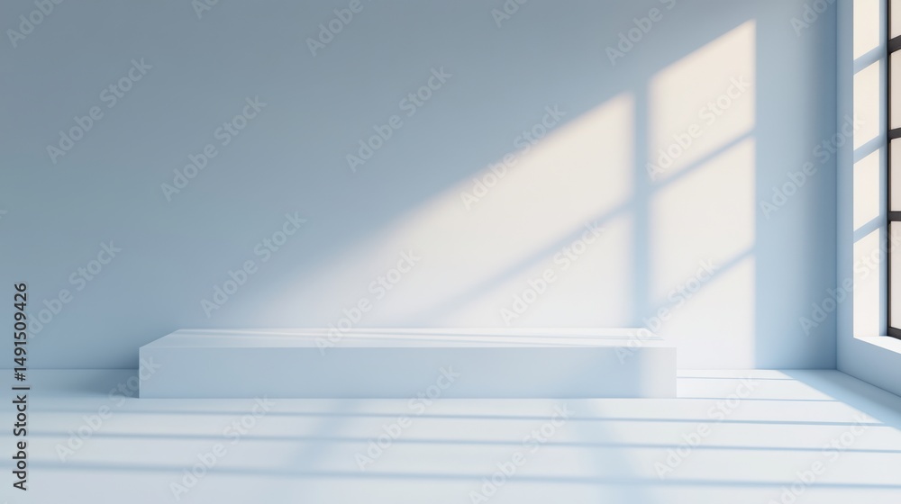 Obraz premium Minimalist interior design showcase modern space visual art bright environment artistic view aesthetic inspiration