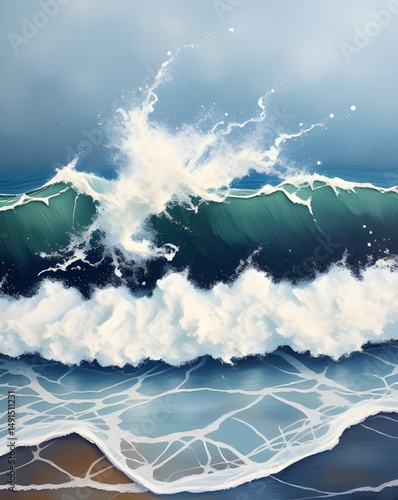 roaring wave art, ocean tide painting, large wave painting, minimal wave painting, realistic ocean wave art, decorative wave painting, modern wave painting, beach surf painting, crashing surf artwork,