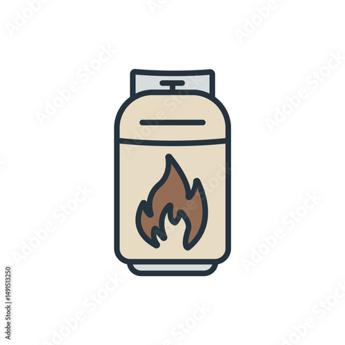 gas cylinder icons isolated on White Background. Flat style design