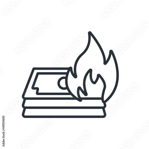 waste money icons isolated on White Background. Flat style design