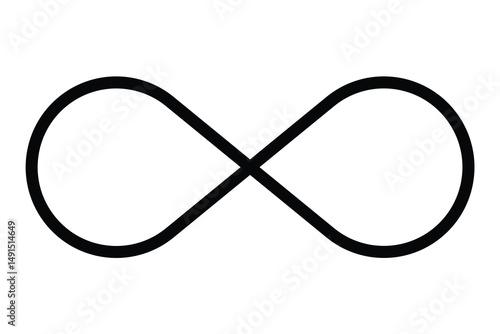 infinity icon, flat style and abstract infinity icon, on white background.