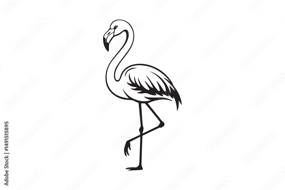 Obraz premium flamingo bird silhouette Vector