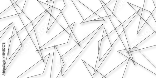 	
Abstract background with liens and triangles shape on white background. White and grey geometric overlapping rectangle pattern Geometric background soft shadows as patten ..White polygon textured .