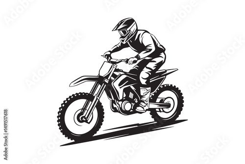 dirt bike silhouette  Vector