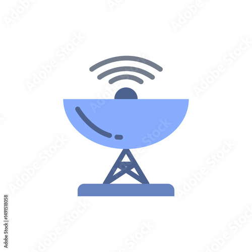 Stylized communication dish conveying signal reception and transmission concept