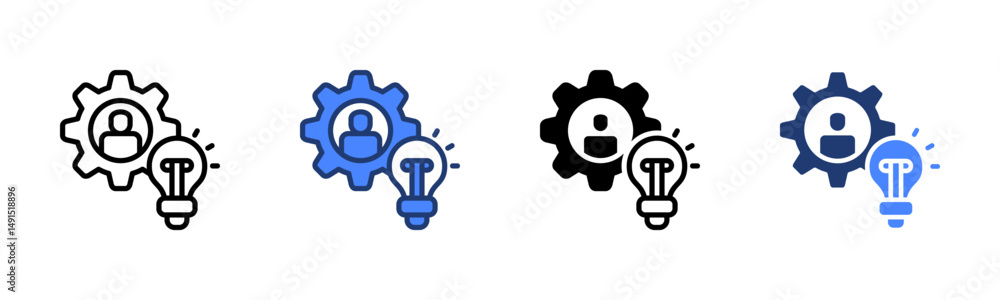 Obraz premium Knowledge icon sheet multiple style collection