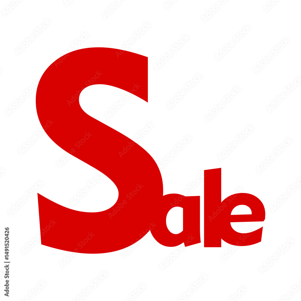 Vector illustration of sale label or sale word with red and white color combination Vector illustration of sale label or sale word with red and white color combination