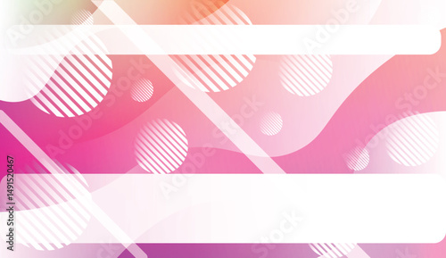 Wavy Background with Lines, Circle. For Cover Page, Landing Page, Banner. Vector Illustration