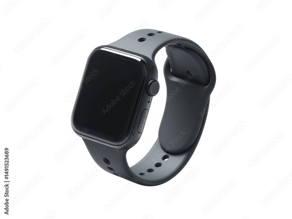 Modern smartwatch mockup isolated on transparent background Modern smartwatch mockup isolated on transparent background