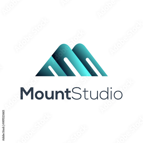 logo letter a M gradient illustration effect
