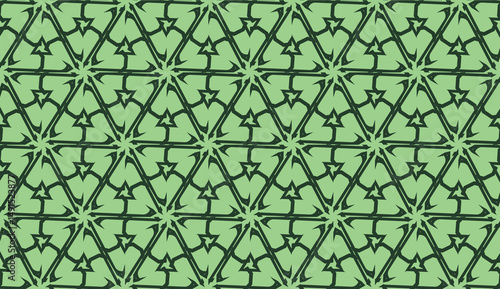 Modern pattern with curved line. Triangles, line, geometric elements. Vector illustration. Design for flyer, wallpaper, presentation, paper. Green colored