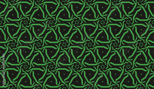 Modern elegant background Triangles, lines.. For your design. Vector seamless pattern in geometric style. Dark Green color.