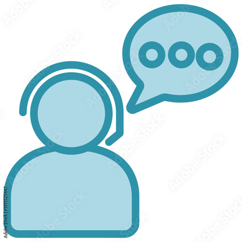 Customer Chat dual tone blue color, mini illustration icon. use for modern concept, print, UI, UX kit, web and app development. Vector related to sales, logistic and ecommerce