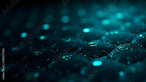 Interlocking trapezoid circuit mesh, glowing connections, flexible electronics, futuristic scalable network.