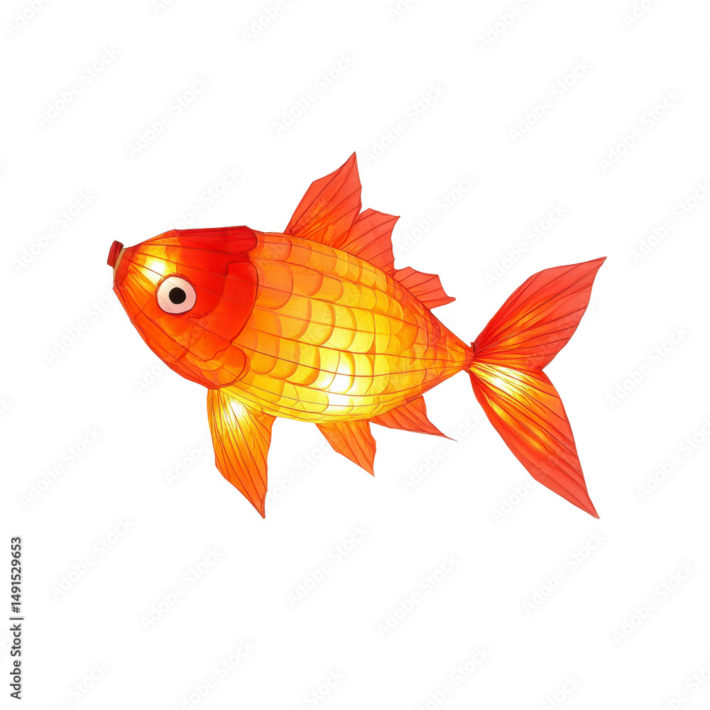 Fototapeta premium Illuminated Red Goldfish Lantern