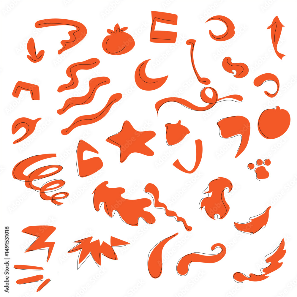 Fototapeta premium abstract graphic elements, orange, vector eps 10