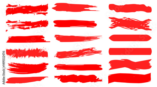 Wallpaper Mural Red Vector Brush Strokes Collection Torontodigital.ca