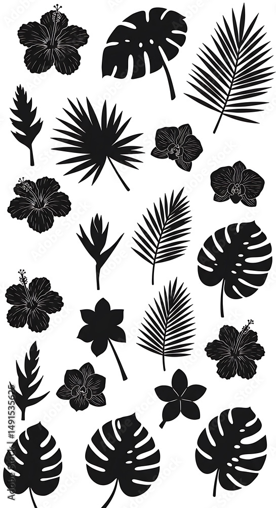 Fototapeta premium Midnight Bloom Silhouette