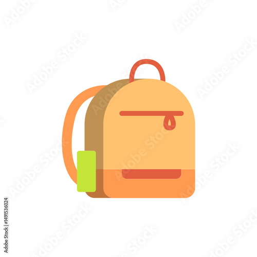 Stylized school rucksack illustration against transparent backdrop for education design