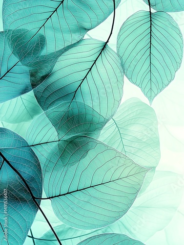 Delicate Teal Leaves