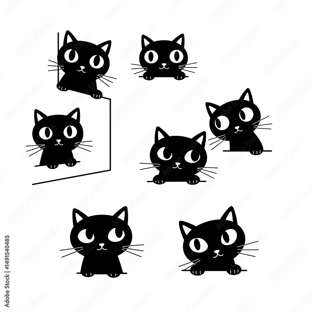 Obraz premium Curious Kitties' Carousel AI Generated
