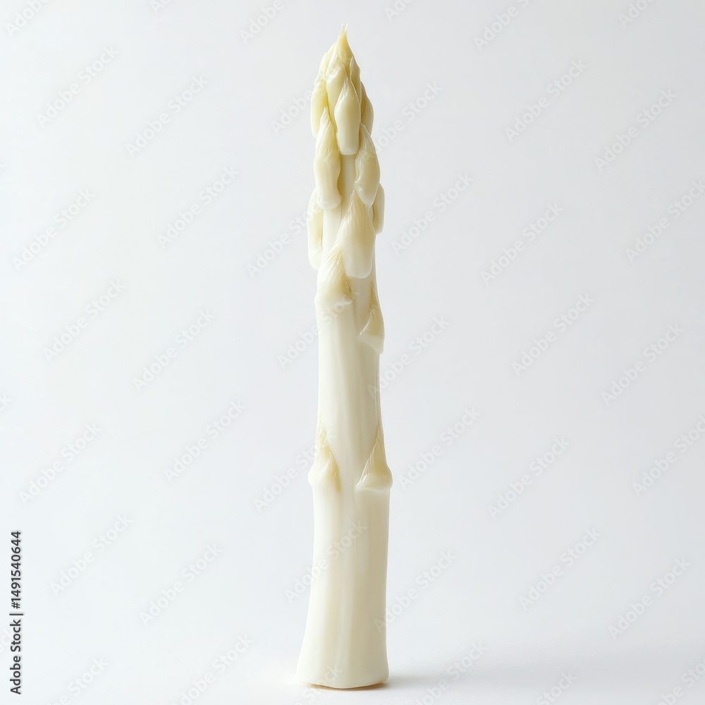 Single White Asparagus Spear on White Background Single White Asparagus Spear on White Background