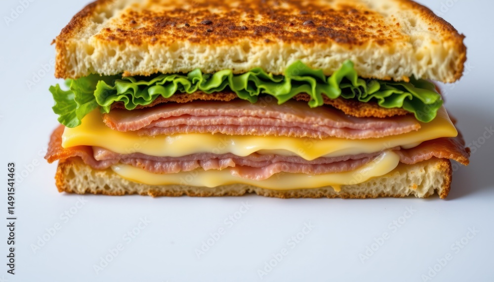 Delicious grilled ham and cheese sandwich kitchen food photography bright close-up culinary delight Delicious grilled ham and cheese sandwich kitchen food photography bright close-up culinary delight