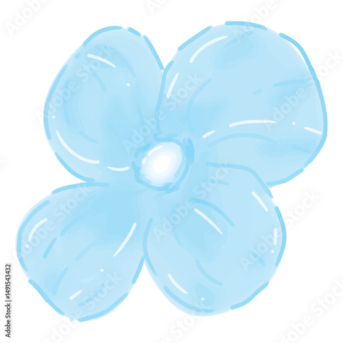 blue flower watercolor PNG illustration