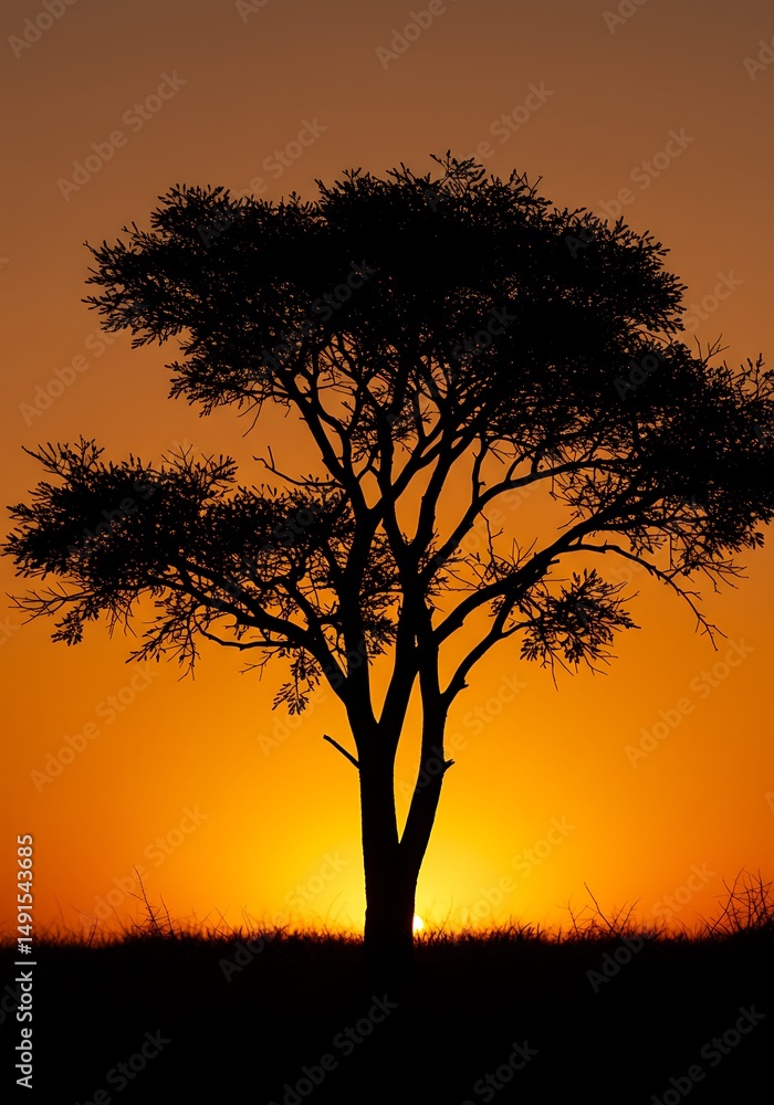 Naklejka premium Amber Silhouette