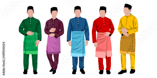 Vector (Baju Kurung) Typical Malay Men's Clothing