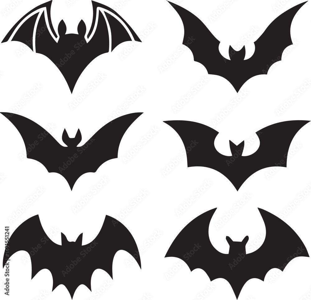 black halloween bat set silhouette vector, halloween bat set clipart vector black halloween bat set silhouette vector, halloween bat set clipart vector