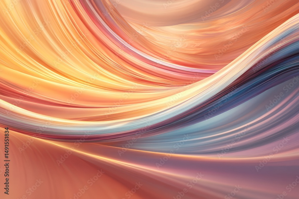 Abstract flowing ribbons of warm colors Abstract flowing ribbons of warm colors