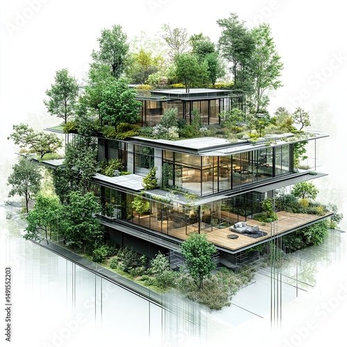 Virtual biomes designed for smart green buildings using simulation of ecosystems, temperature adaptation, AI microclimate control, sustainable material modeling, eco-architecture