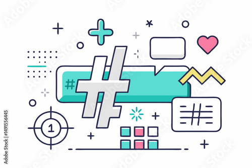 broken hashtag symbol icon