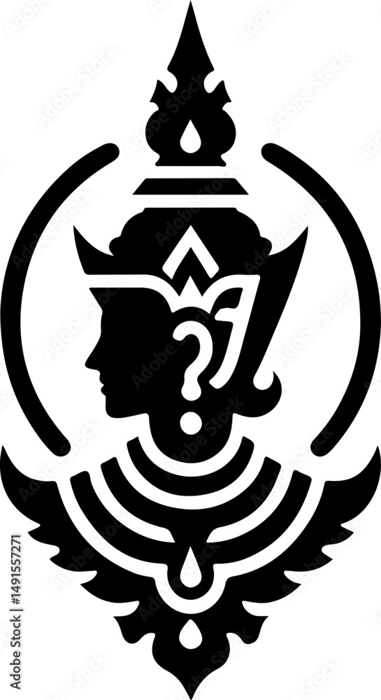 Obraz premium sketch illustration icon logo symbol mythological creature god goddess belief ethnic traditional