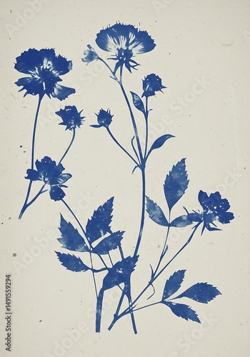 Indigo Botanicals: A Cyanotype Print