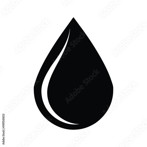 Water drop silhouette black color icon on white background