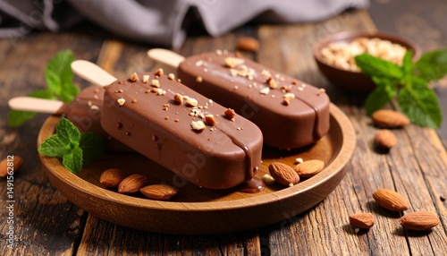 chocolate ice cream stick with chocolate topping