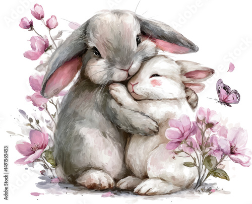 rabbit and flower