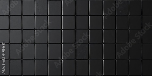 High-resolution seamless texture of black square ceramic tiles , flooring, clean