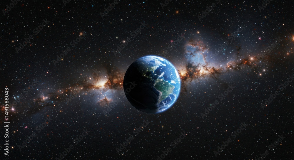 Obraz premium Earth in cosmic expanse