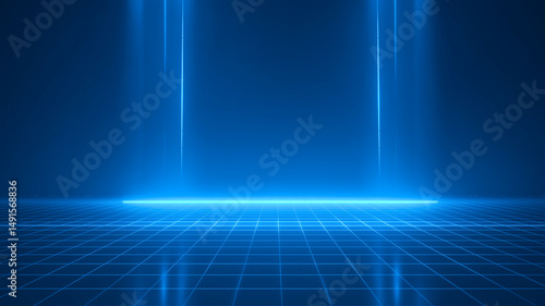 Wallpaper Mural technology background of blue light and rays Torontodigital.ca