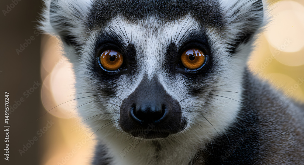 Fototapeta premium Lemur Face Close Up View