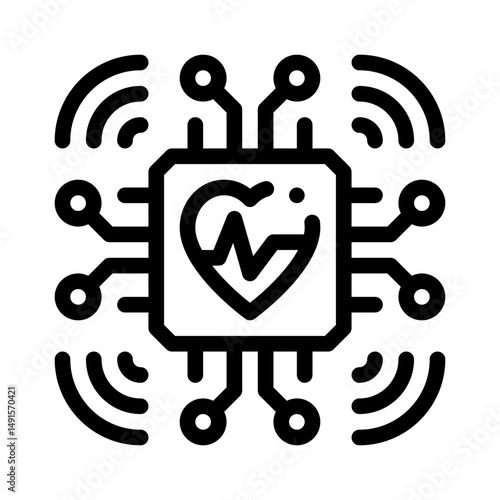 smart healthcare line icon