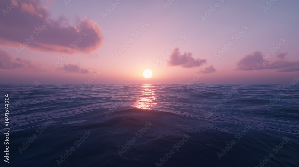 Obraz premium Sunset over calm ocean