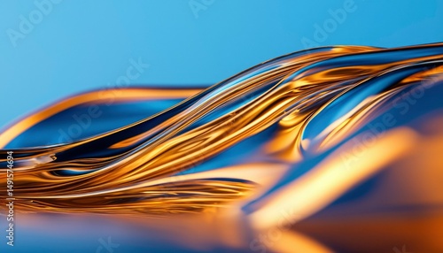 Abstract metallic flowing forms
